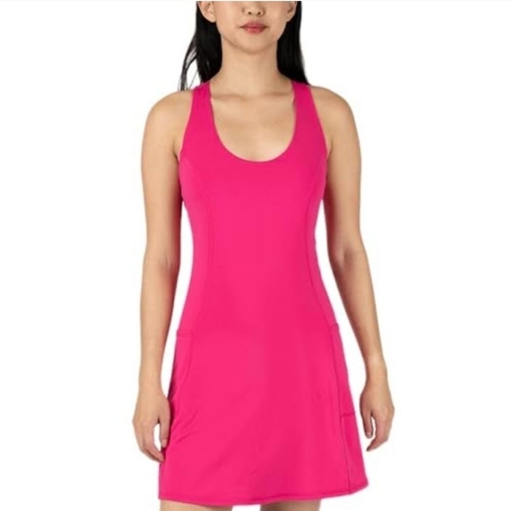NWOT 90 Degree By Relex Airlux Courtside Utility Dress Hot Pink Size XS